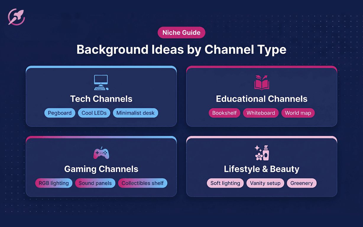 Background Ideas by Channel Type: Tech, Educational, Gaming, Lifestyle & Beauty
